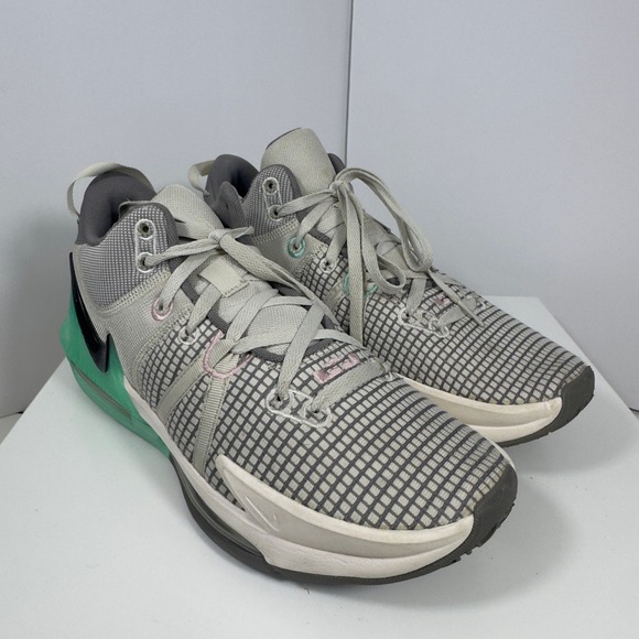 Nike LeBron Witness 7 VII Mens Size 10.5 Flat Pewter Mint Basketball DM1123-006 main image 13